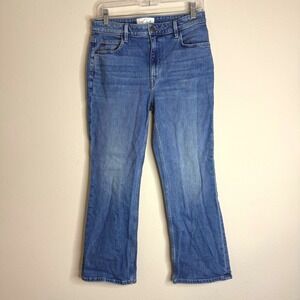 Lafayette 148 Jeans Womens 28 Blue High Rise Cropped Flare Medium Wash Denim